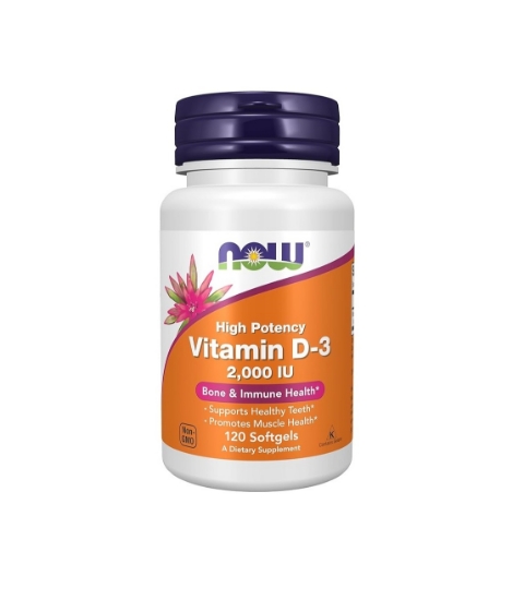 ویتامین غذایی دی-3 نو 120 عدد سافت ژل | Now Foods Vitamin D-3 2000Iu, 120 Softgels	