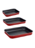 ست 3 عددی ظرف فر مستطیلی Les Specialists قرمز/مشکی 7.2x45.8x32.8 سانتی متر
