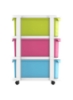 کابینت چند منظوره 3 طبقه با چرخ سبز/صورتی/آبی 52x42x70cm