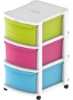 کابینت چند منظوره 3 طبقه با چرخ سبز/صورتی/آبی 52x42x70cm