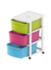 کابینت چند منظوره 3 طبقه با چرخ سبز/صورتی/آبی 52x42x70cm