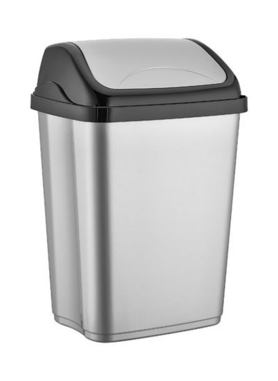 Vittorio Dustbin 26 لیتری متالیک خاکستری 26.5 x 33.5 x 50.5 سانتی متر