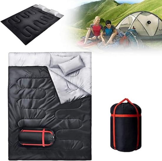کیسه خواب دو نفره T&Q با طراحی سبک و مقاوم T&Q Double Sleeping Bag with 2 Pillows