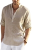 تصویر  پیراهن هنلی لینن مردانه تی شرت آستین بلند XXL