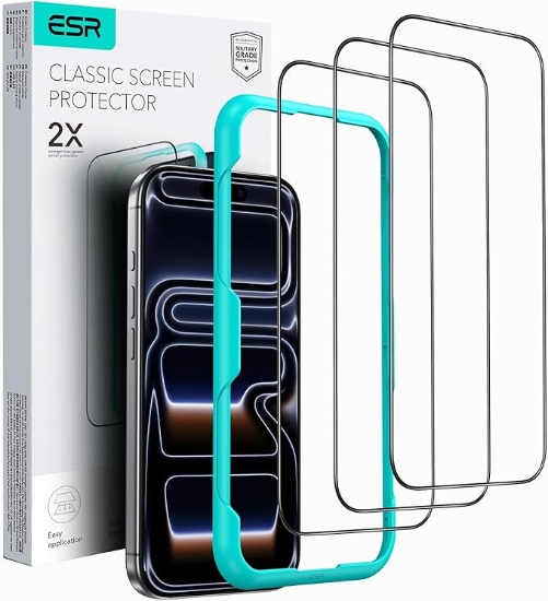 پک محافظ صفحه نمایش 3 عددی ESR برای آیفون 17 پرو ESR 3 Pack for iPhone 17 Pro Screen Protector