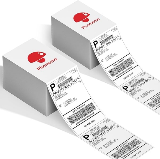 لیبل پرینتر اینچ Phomemo 1000pcs 4x6 (2 پک 500 عددی)
