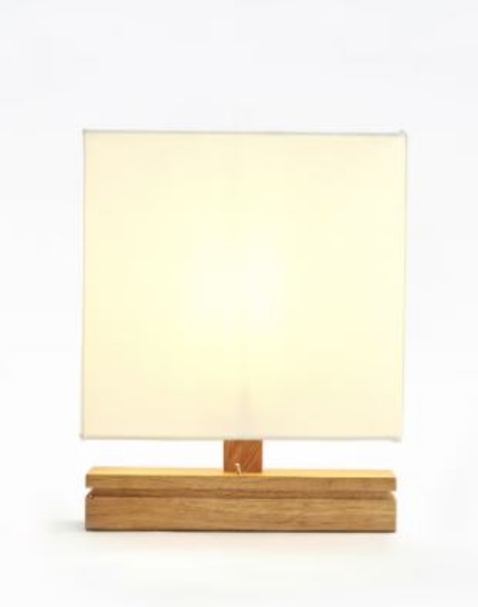 تصویر  چراغ رومیزی تزئینی قهوه ای/سفید 24 x 12 x 29 سانتی متر